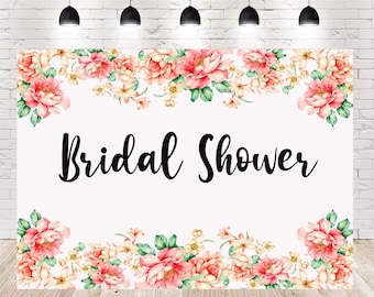Cenários fotográficos para chá de panela, casamento, cabine de fotos, decoração floral em aquarela, fundos para estúdio, adereços para festa de aniversário.