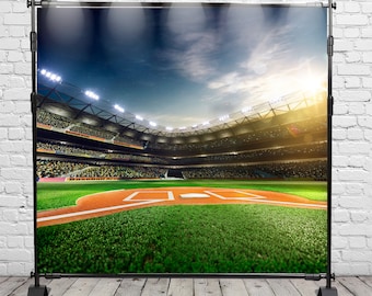 Baseball Stadium Photo Backdrop: Sports Party Photography Booth