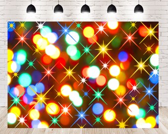 Magic Colorful Stage Lighting Photo Backdrops Booth Photography Neon Christmas Bokeh Studio Newborn Backgrounds for Birthday Party Props