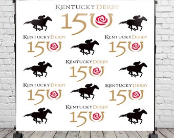 Cenário para cabine de fotos do 150º Derby de Kentucky, rosas e flores