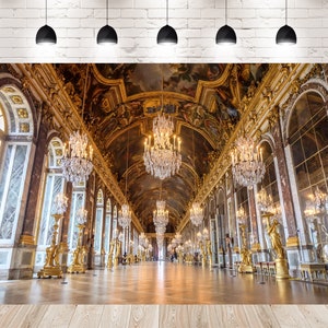 Versailles Lampadario Sala Foto Sfondi Stand Fotografia Oro Palazzo Specchi Decorazione Compleanno Studio Sfondi per Francia Party