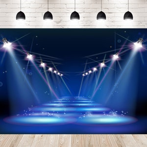 Spotlight Stage Blaue Fotokulissen Standshow Neugeborenen Fotokulissen Standfotografie Studio Hintergründe für Party Requisite