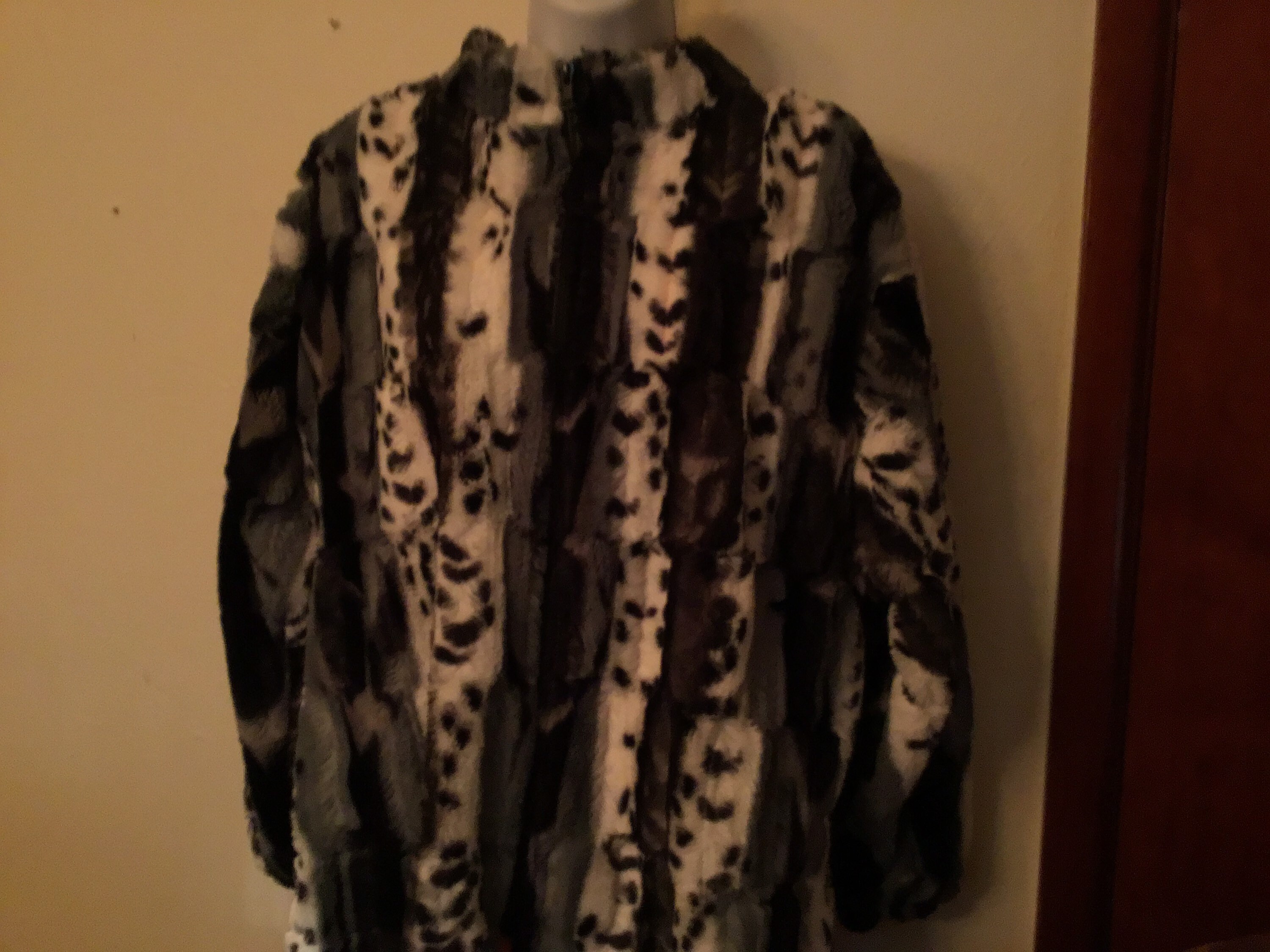 black and white fleece jacket