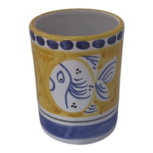 Ceramic Coffee Mug | Vietri Style Coffee Cups | Fish Coffee Cup| Vietri Ceramics | Coffee lover gift set | Made in Italy Pottery