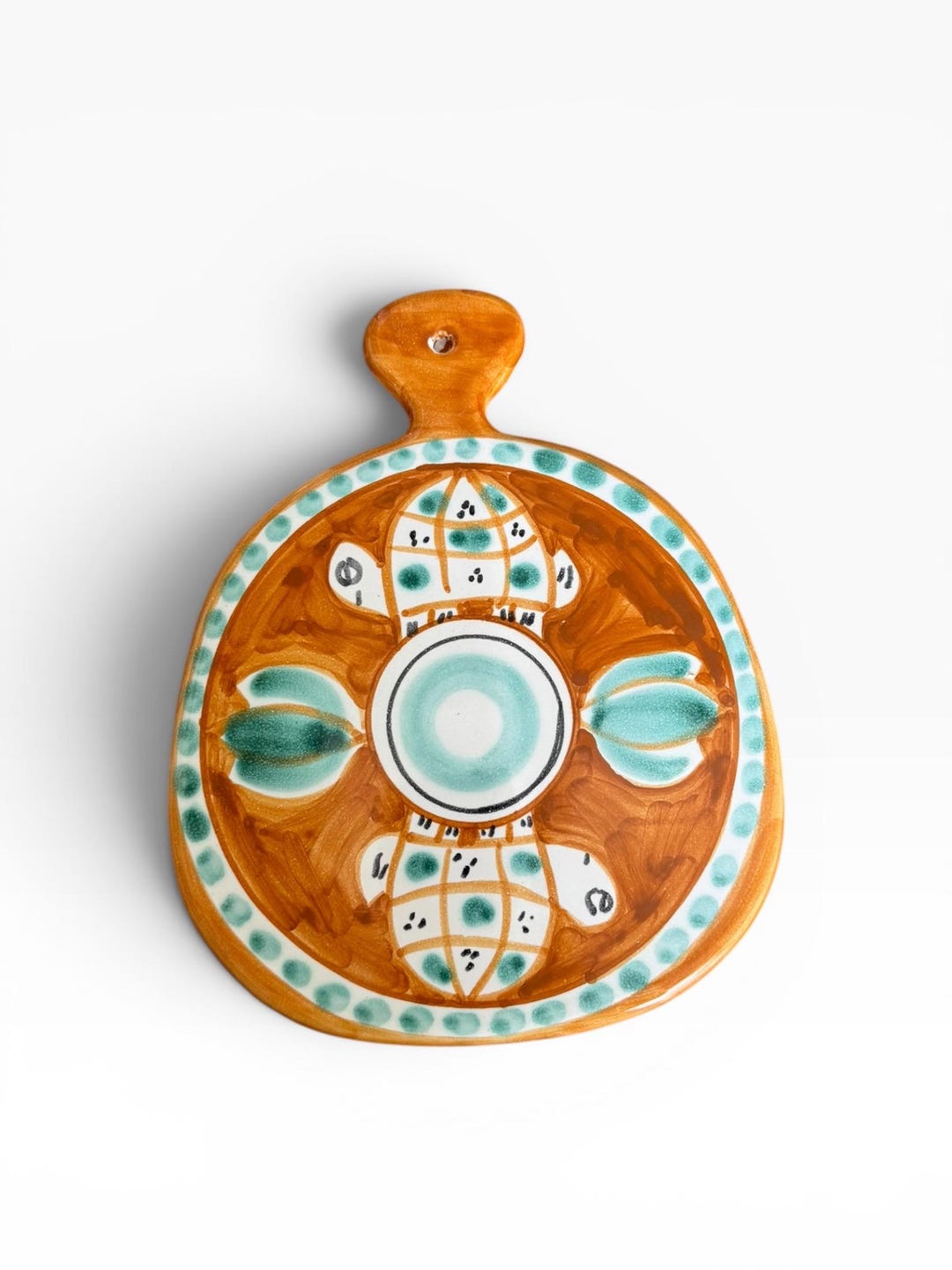 Hand Painted Italian Trivet – Ceramic Hot Plate – Turtle Motif - Rustic ...