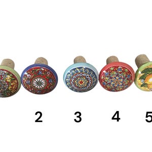 Tapón de vino de cerámica hecho a mano / Corcho de vino italiano / Regalo de Vietri Sul Mare / Tapón de botella pintado a mano / Decoración de mesa de la Costa Amalfitana