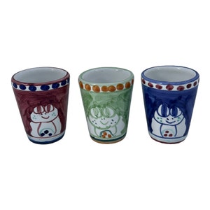 Hand-Painted Limoncello Shot Glass Set: Vietri Style Ceramic Cups
