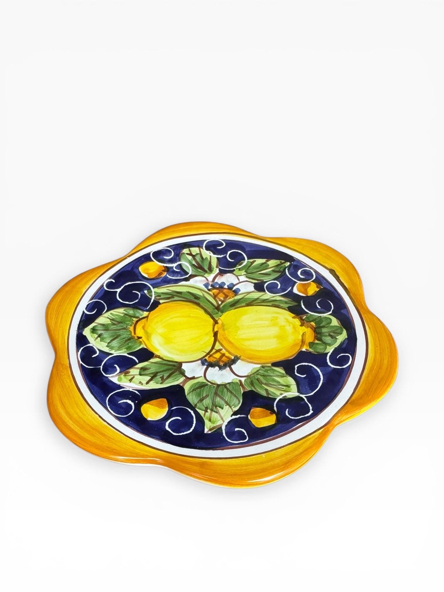 Italian Ceramic Trivet, Hand Painted Lemon Hot Pad, Made in Italy ...