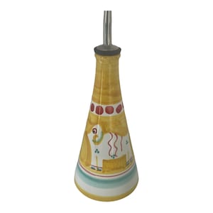 Hand-Painted Ceramic Olive Oil Cruet: Vietri Pottery Ram Decanter