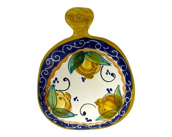 Hand-Painted Ceramic Lemon Trivet: Italian Kitchen Decor