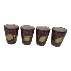 Hand Painted Limoncello Shot Glasses: Italian Ceramic Liqueur Set