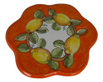 Italian Ceramic Lemon Trivet Made in Italy Pottery