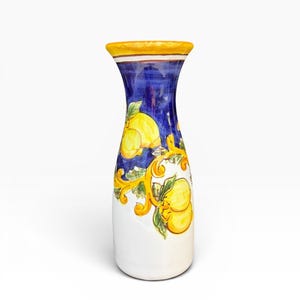 Handbemalter Zitronen Krug – Blaue Keramik Wasserkaraffe 1 Liter – Amalfi Vase – Made in Italy