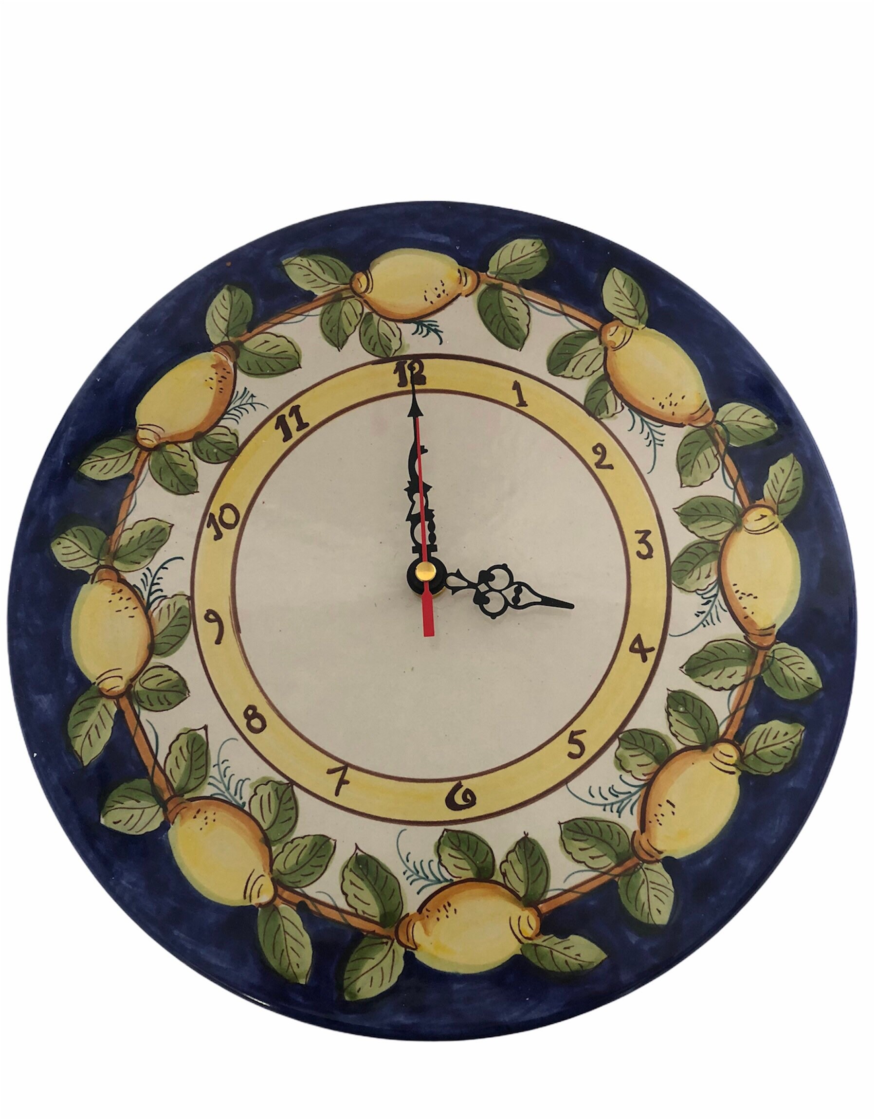 Reloj de montaje en pared de cerámica italiana decorado limón | Etsy