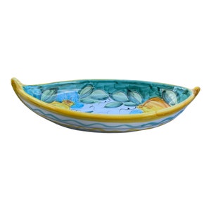 Ceramic Boat Platter | Ceramic Serving Platter| Unique Tableware | Pottery Made in Italy