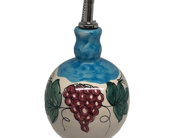 Italian Ceramic Olive Oil Bottle Decanter olive oil Decorated Lemon Fruit Made in Italy