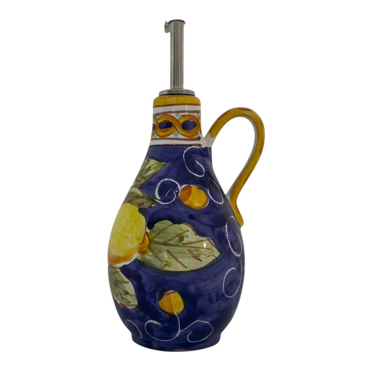 Hand Painted Lemon Olive Oil Dispenser Bottle 8.5 Oz Italian Ceramic | Made in Italy Cruet for Kitchen, Vinegar, Salad Oil - Etsy
