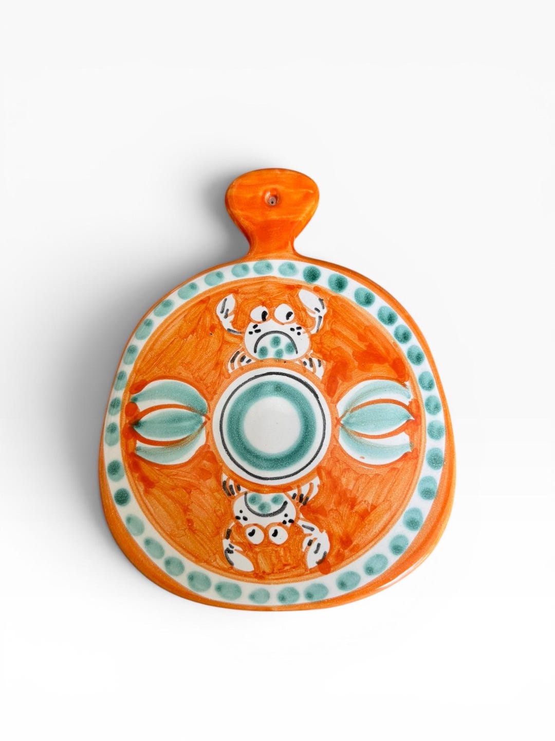Hand Painted Italian Trivet – Ceramic Hot Plate – Crab Motif ...