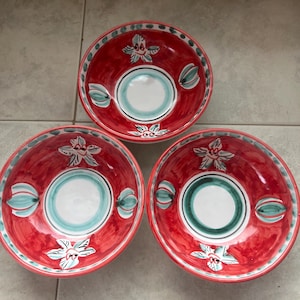 Handmade Italian Ceramic Bowl Set: Vietri Sul Mare Floral Dishes