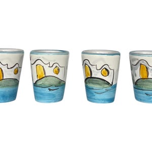 Hand-Painted Limoncello Shot Glass Set: Vietri Ceramic, Made in Italy