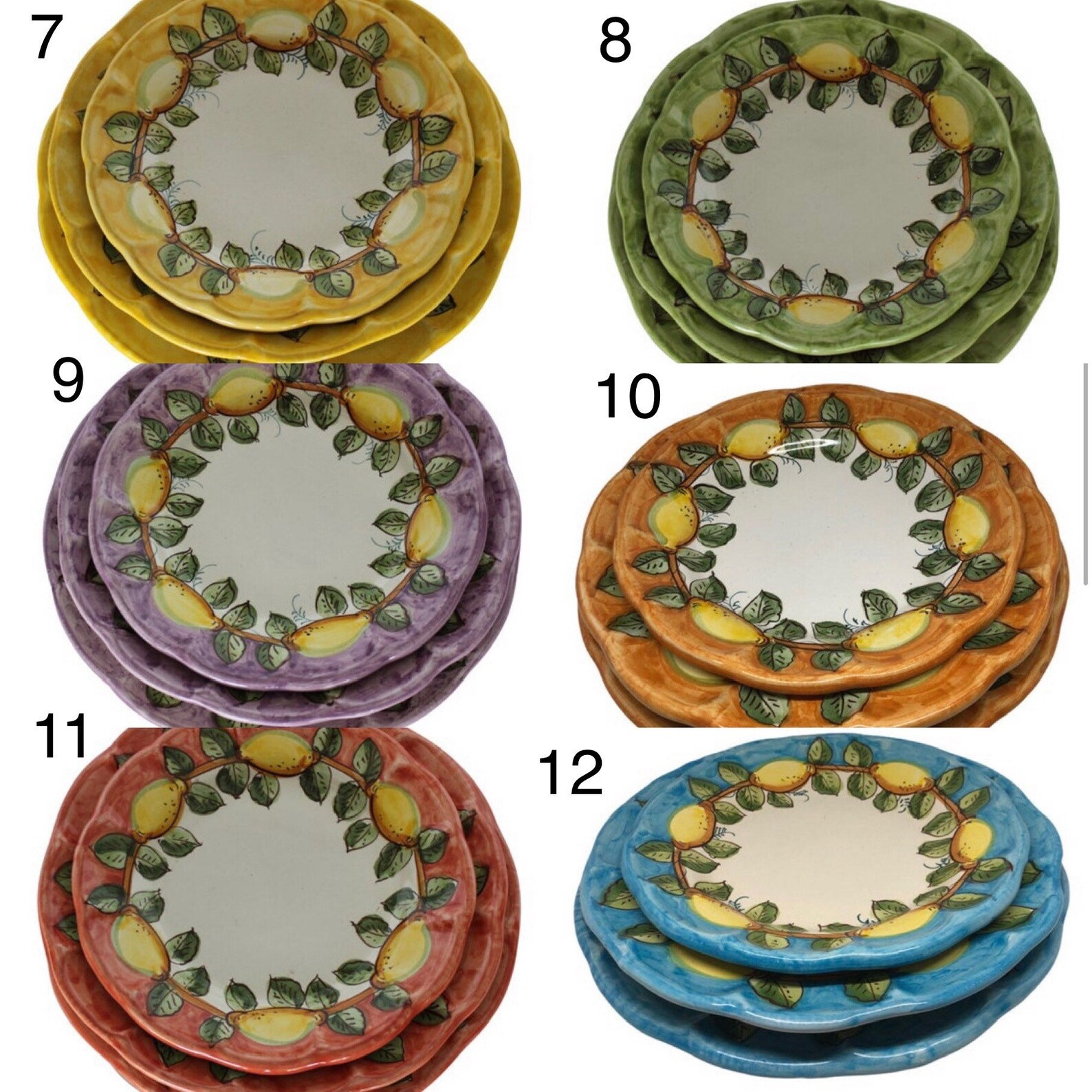 Italian Ceramics Dinnerware Decorative Plates Lemon Made in Etsy