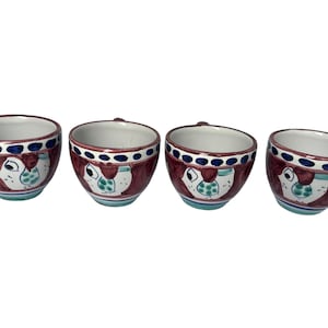 Espresso Cup Set of 4 | Vietri Style Ceramic Cups | 2 oz Italian Coffee Cups| Coffee lover gift set | Made in Italy Pottery