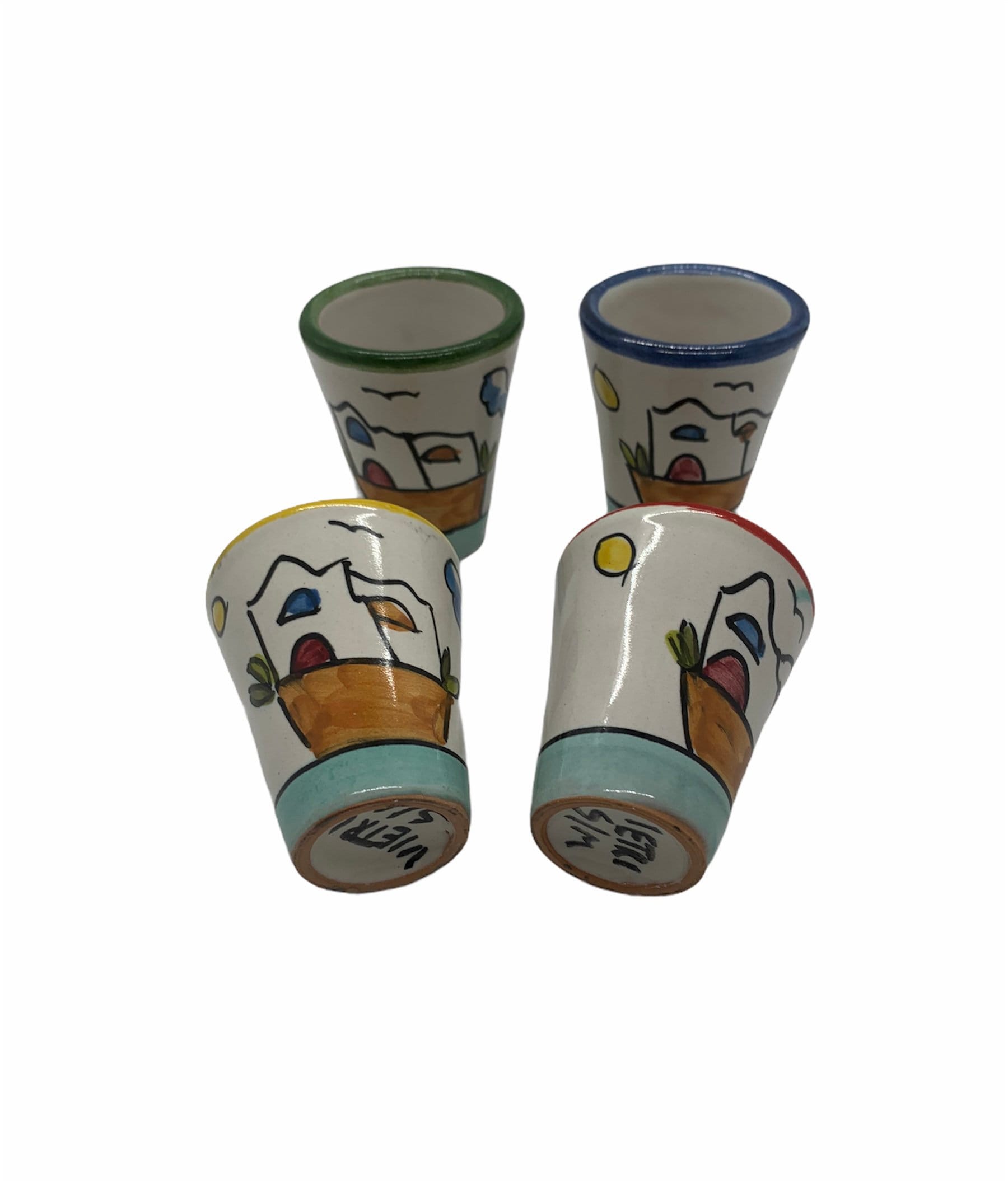 Italian Ceramic Limoncello Glasses Set of 4 Etsy