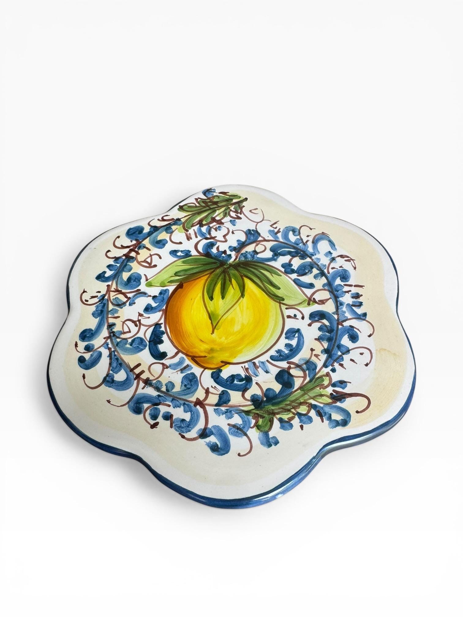 Italian Ceramic Trivet, Hand Painted Lemon Hot Pad, Made in Italy ...