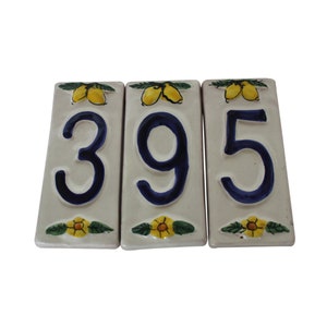 Italian Ceramic House Numbers Lemons