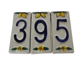 Yetuomade Ceramic Tile Address Number 1#-9# Ceramic Door Number Cabinet Number S-3.6x2.1cm Ceramic Art Display Shelf Distinguish Number 
