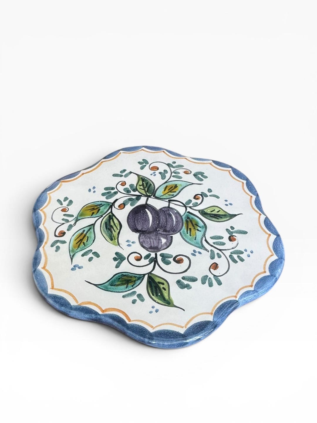 Hand Painted Italian Ceramic Trivet – Olive Design Pot Holder ...