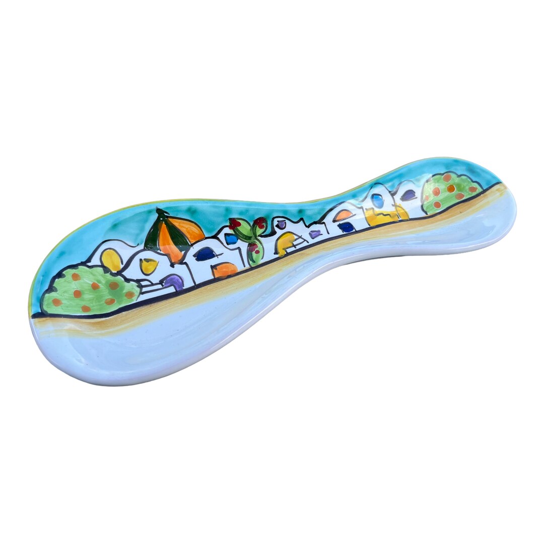 Hand-painted Ceramic Spoon Rest: Italian Amalfi Coast Decor - Etsy