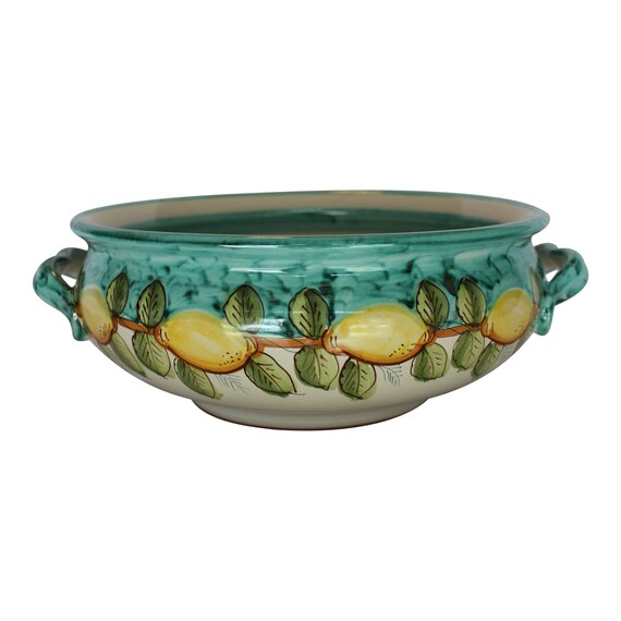 Italian Ceramic Salad Bowl Decorative Bowl Lemon Made in Etsy
