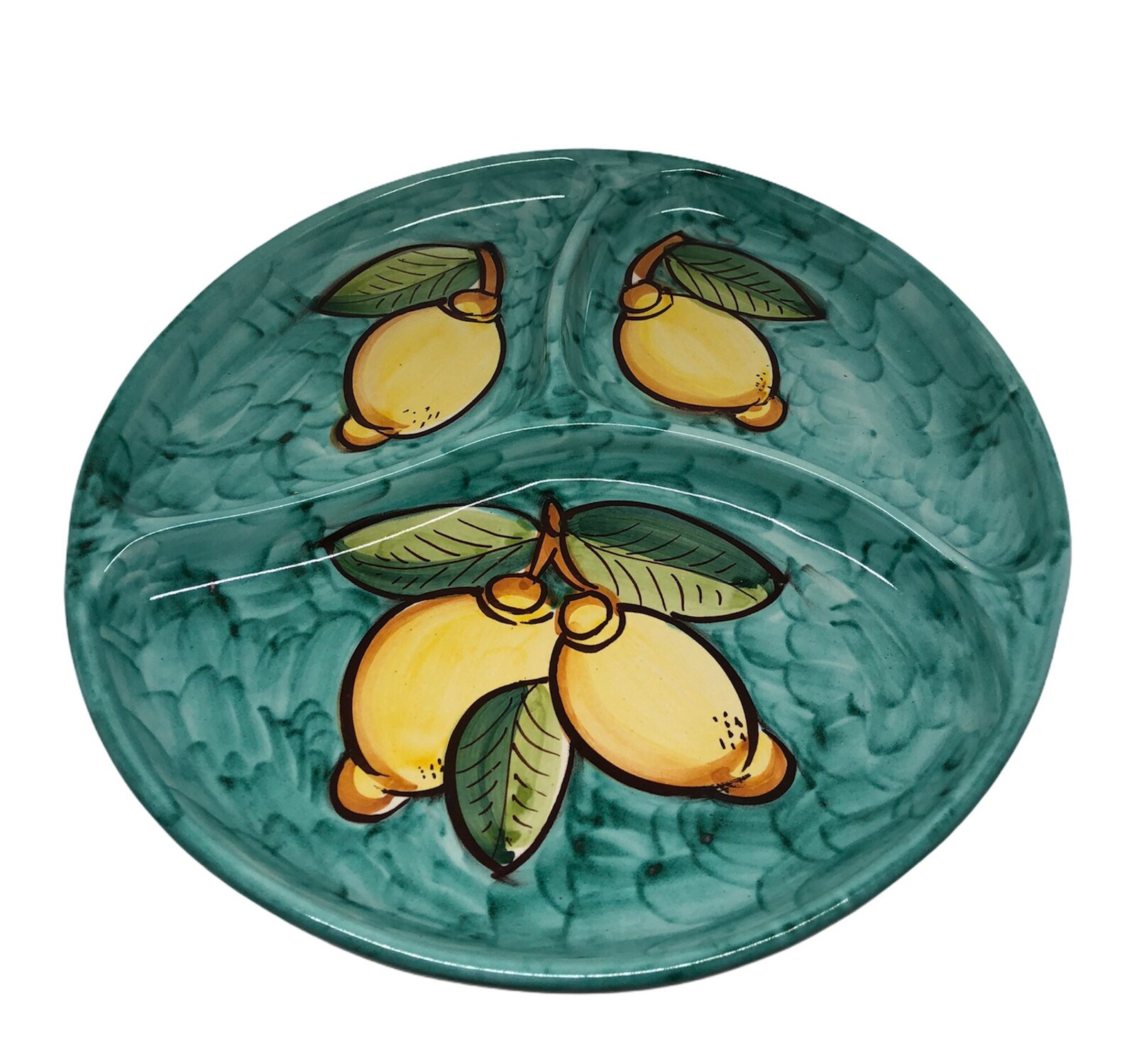Italian Ceramic Serving Platter Dinner Plate Decorated Lemon Etsy