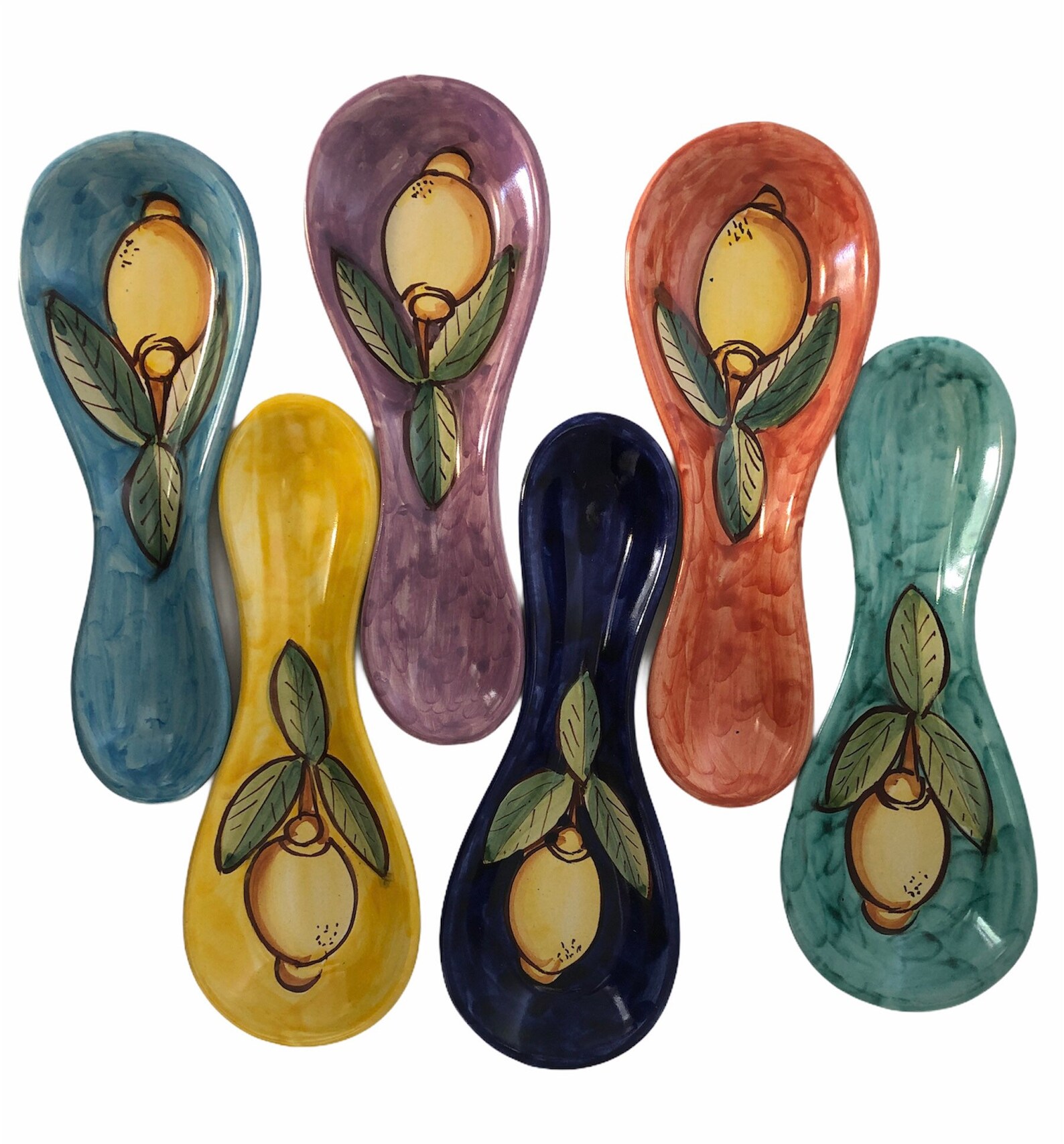Italian Ceramic Spoon Rest decorated Lemon Made in Italy Etsy