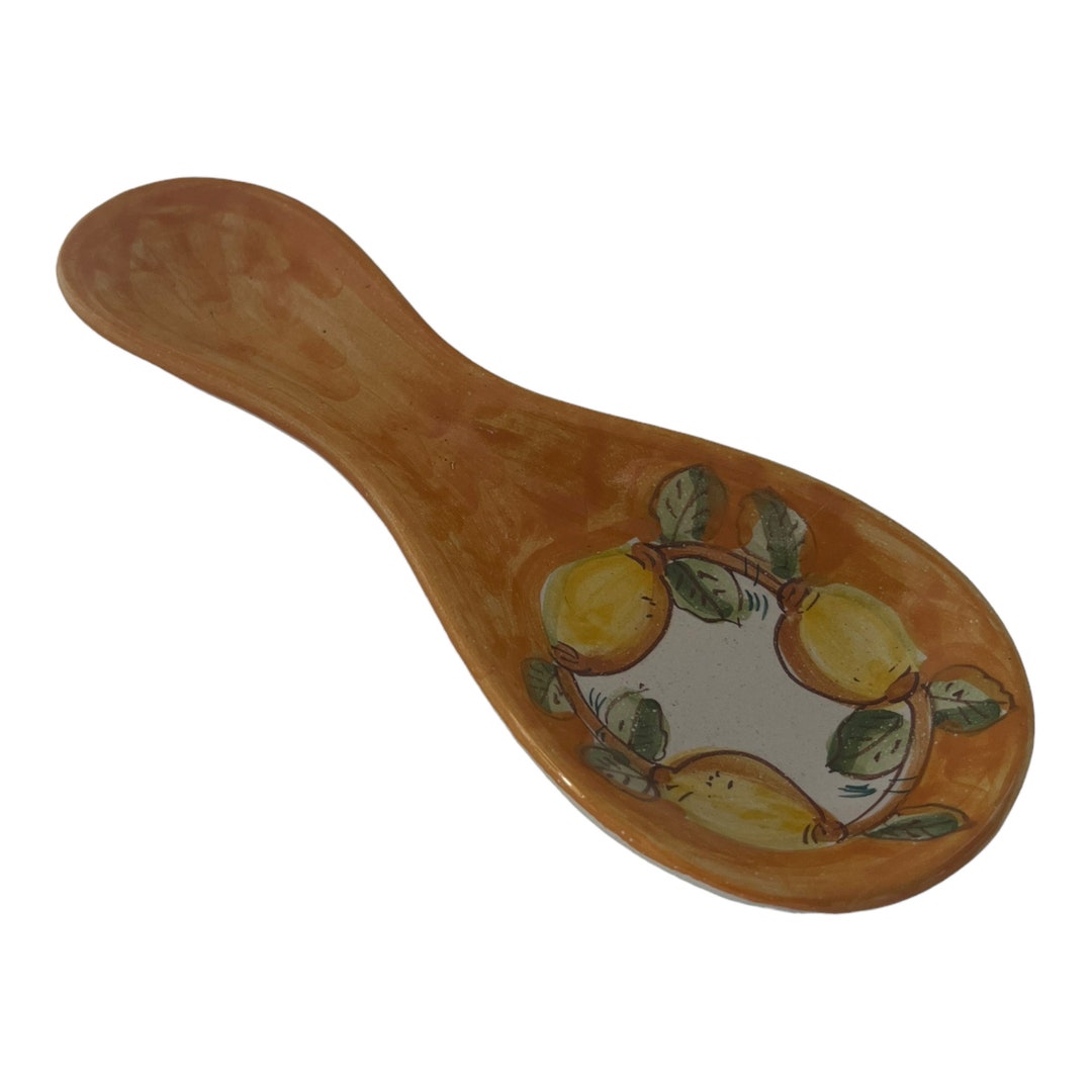 Ceramic Spoon Rest | Spoon Rest With Lemons | Pottery Made in Italy - Etsy