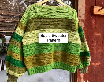 PATTERN Basic Sweater Crochet