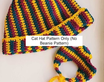 PATTERN Crochet Cat Hat Pattern (No Beanie Pattern)
