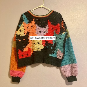 PATTERN Cat Sweater Crochet image 1