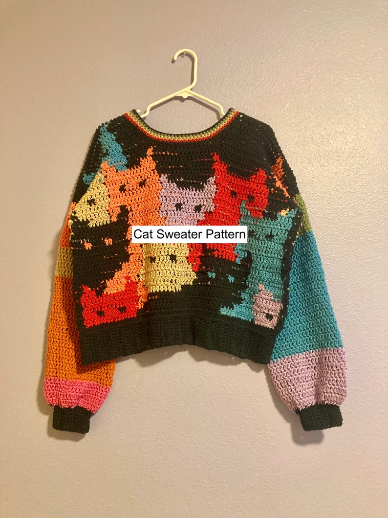 PATTERN Cat Sweater Crochet Etsy