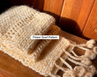 PATTERN Flower Scarf Crochet