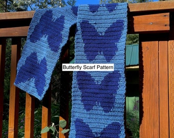 PATTERN Butterfly Scarf Crochet