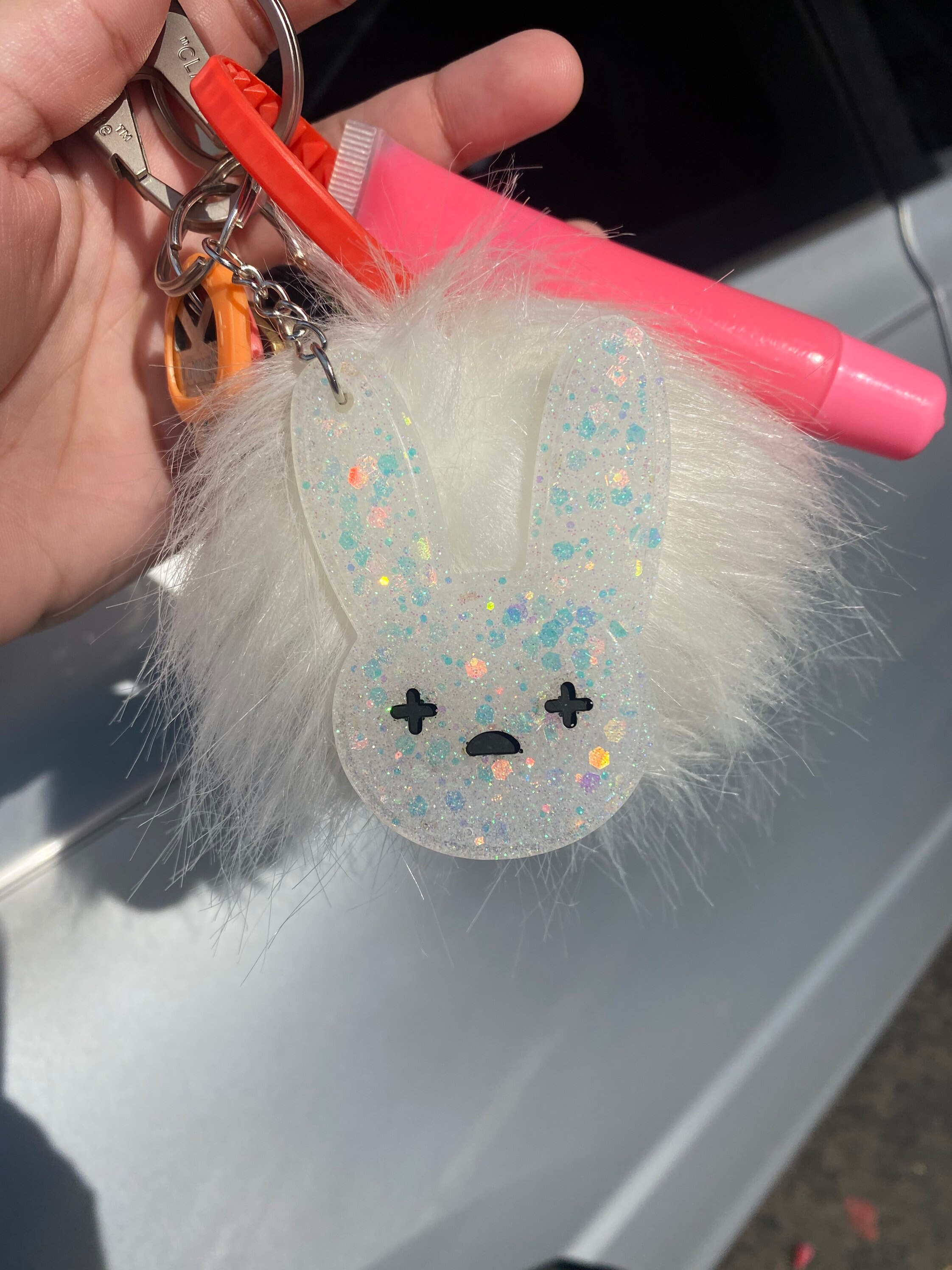 Bad Bunny Keychain Etsy