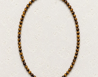 Tiger's Eye 6mm Beaded Stretch Necklace • Confidence, Courage, Focus