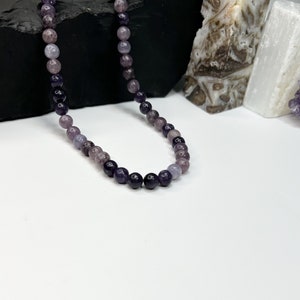 Lepidolite Beaded Necklace – 6mm, Peace, Stress, Depression, Men’s Jewelry, Women’s Jewelry, Gemstone Jewelry