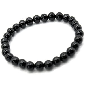 Black Onyx Beaded Bracelet - 6mm, Women's Bracelet, Men's Bracelet, Grounding, Protection, Confidence, Onyx, Growth, Stretch Bracelet