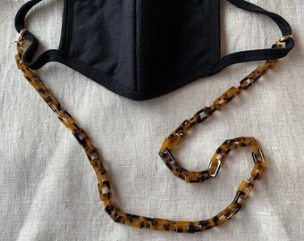 Tortoise Shell Design Mask Chain, Lightweight Face Mask Holder, Gifts for Mom, Doubles as Necklace, SHIPS FREE!