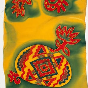 ピサンカ スカーフ、手描きのシルク スカーフ、ピサンカ イースターエッグ アート、正教会のイースター テーブルランナー、ウクライナのイースターエッグ、送料無料！