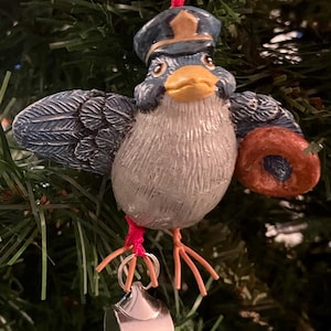 Adorno de pájaro vintage de Kurt Adler, con forma de donut, de Cartero, Capitán, para decoración de árboles de Navidad
