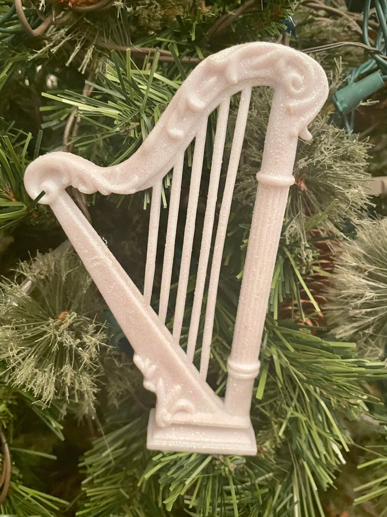 Music Ornaments Vintage CHOOSE Style Harp Violin Cello Fiddle Holiday Christmas Tree